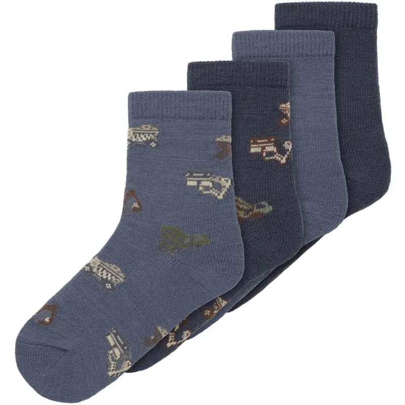 Name It Folkstone Gray Nmmwak Wo/Bl 4P Socks 1