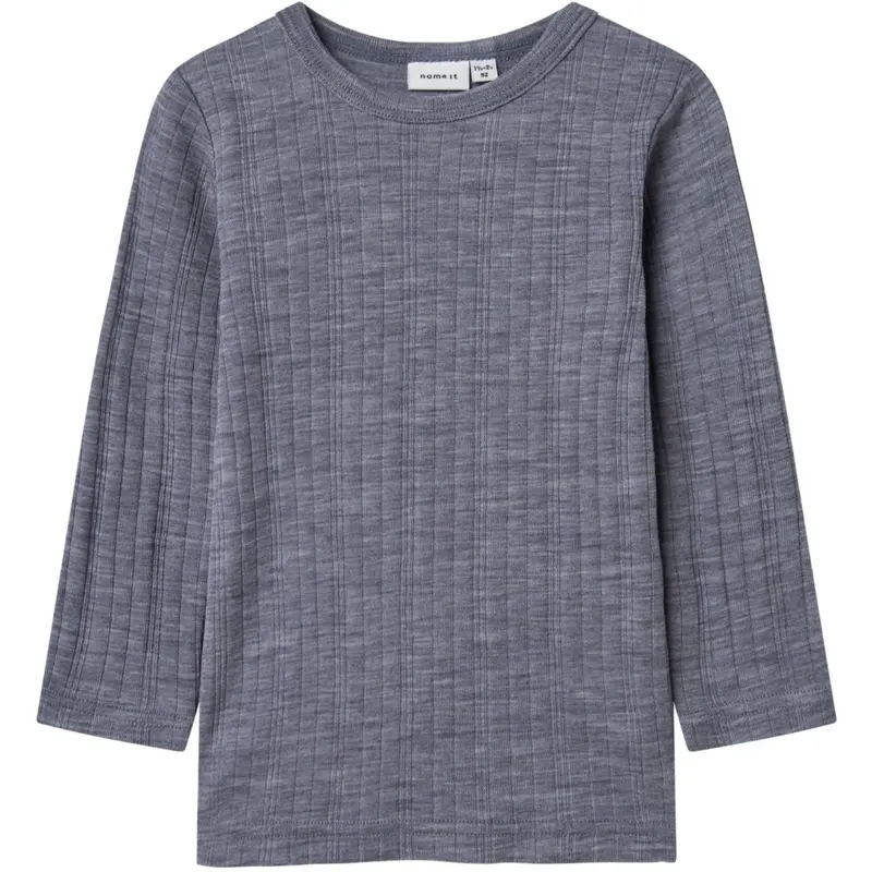 Name It Folkstone Gray Nmmwang Wool Needle Ls Top Solid Noos 1
