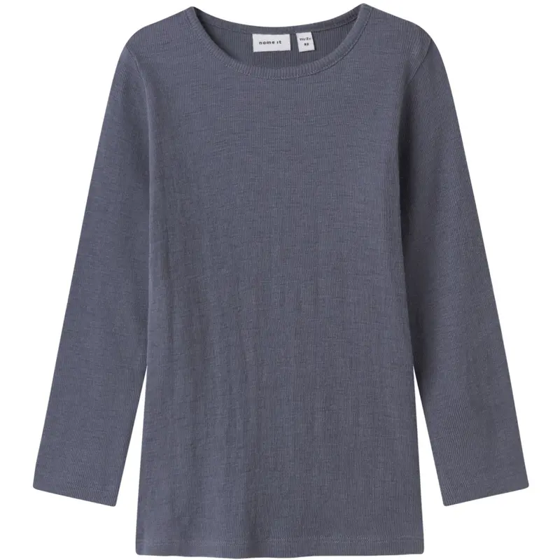 Name It Folkstone Gray Nmmwossa Wo/Si Rib Ls Top 1