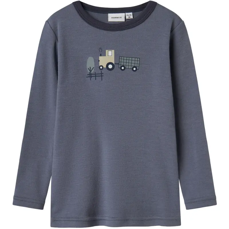 Name It Folkstone Gray Tractor Nmmwillit Wool Ls Top 1