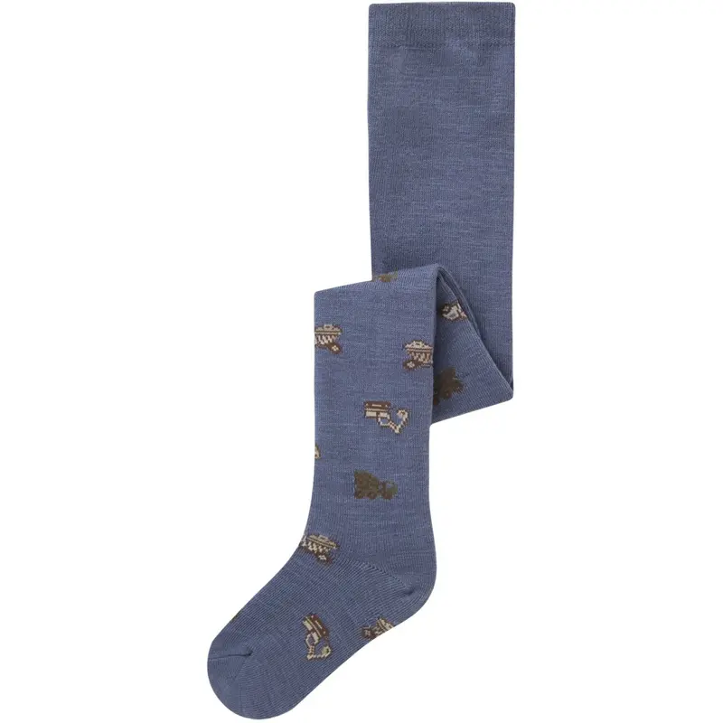 Name It Folkstone Gray Working Machines Nmmwak Wo/Bl Tights Aoj 1