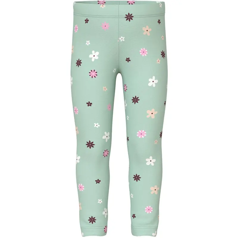 Name It Gossamer Green Flowers Nmfvivian Aop Leggings 1