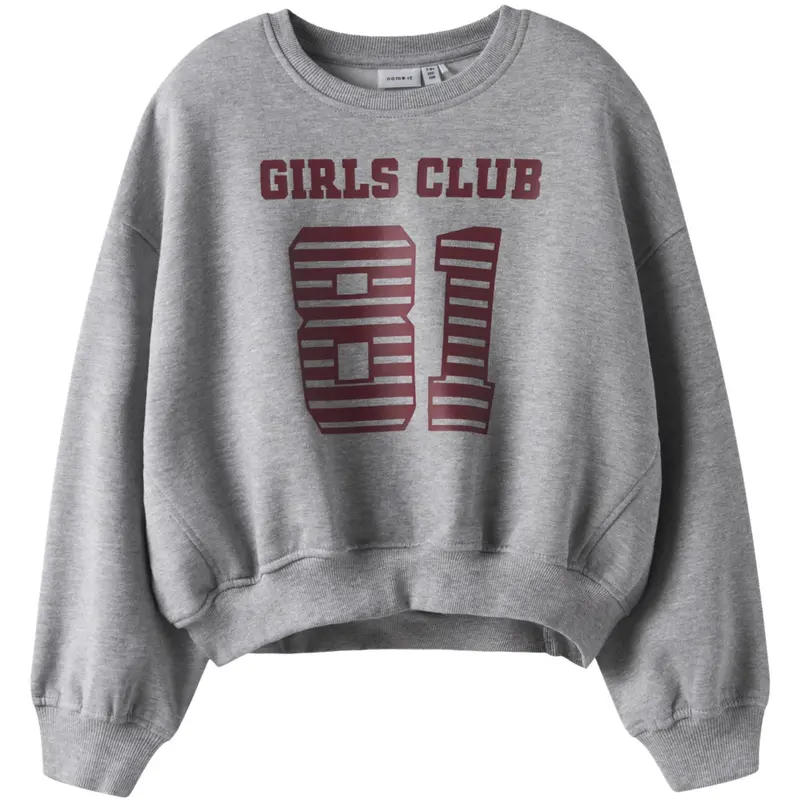 Name It Grey Melange Nkftaya Ls Rlx Short Sweat Bru Box 1
