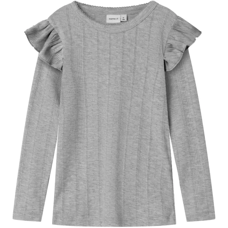 Name It Grey Melange Nmfjulia Ls Slim Top Noos 1