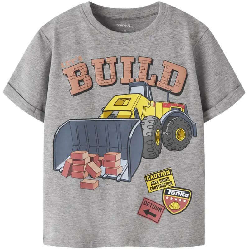 Name It Grey Melange Nmmalik Tonka Ss Nreg Top Cplg 1