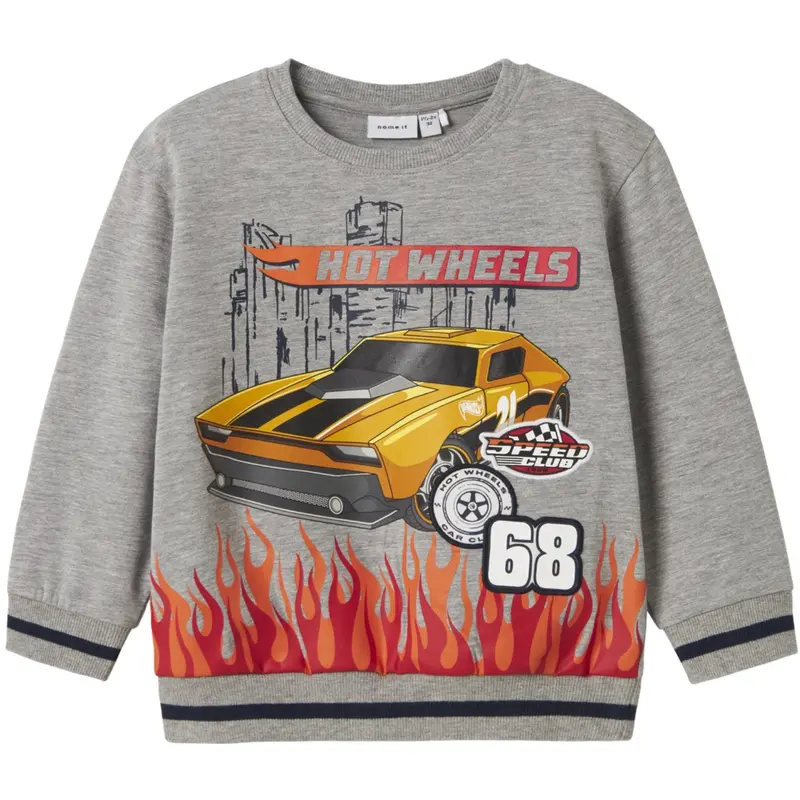 Name It Grey Melange Nmmjaki Hotwheels Nreg Sweat Unb Sky 1