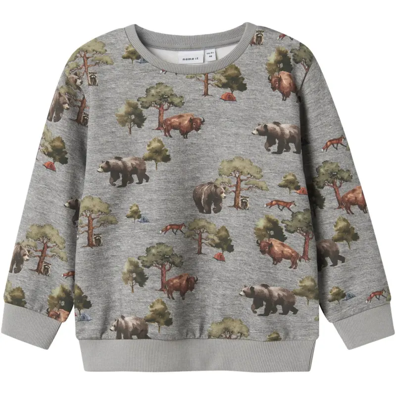 Name It Grey Melange Nmmolin Ls Nreg Sweat Bru Box 1