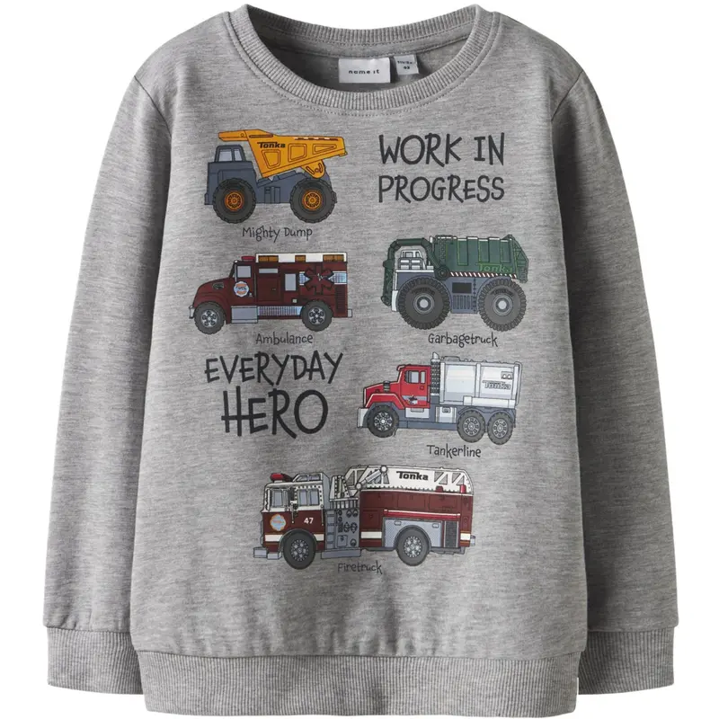Name It Grey Melange Nmmorson Tonka Nreg Sweat Bru Cplg 1