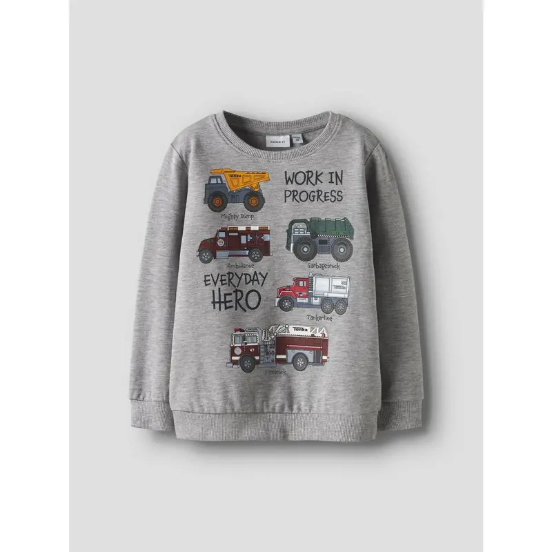 Name It Grey Melange Nmmorson Tonka Nreg Sweat Bru Cplg 3
