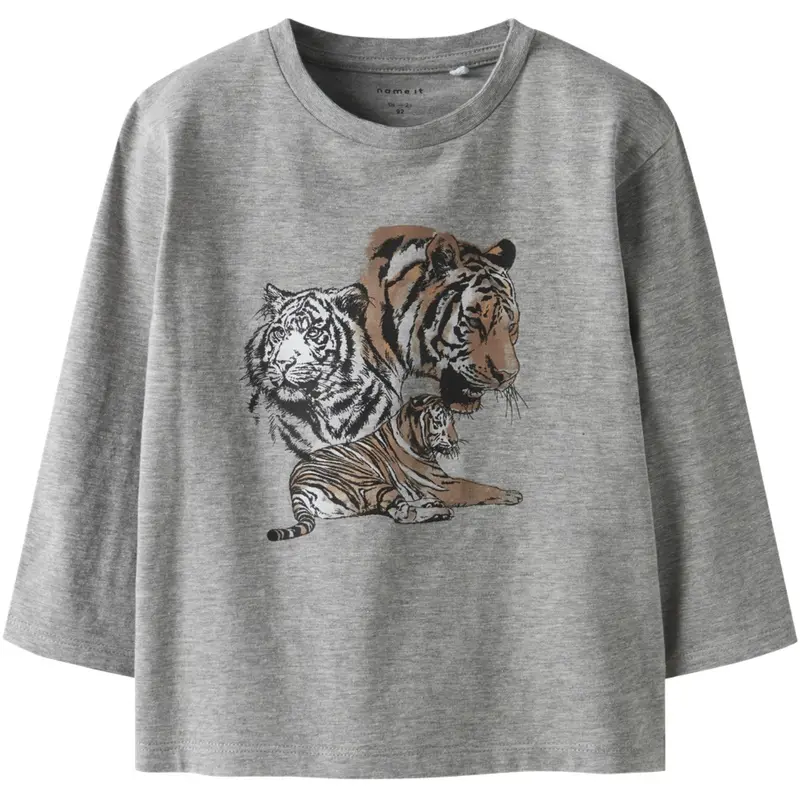 Name It Grey Melange Nmmthornton Ls Nreg Top Box 1