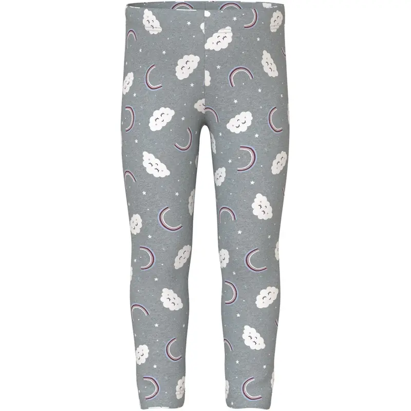 Name It Grey Melange Rainbow Clouds Nmfdavina Aop Swe Leggings Bru 1