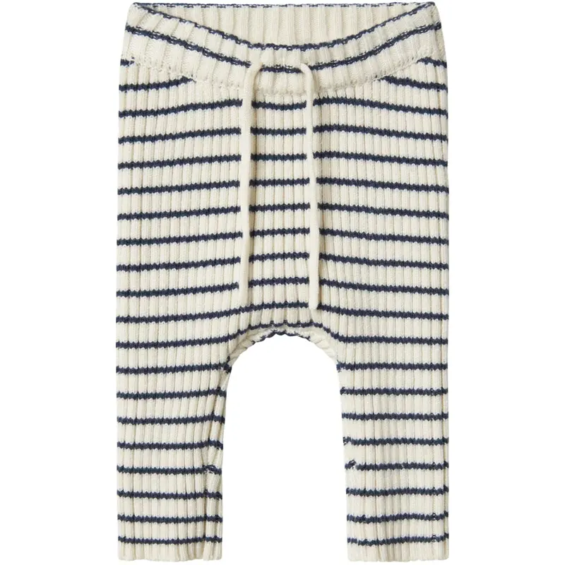 Name It Insignia Blue Cloud Dancer Nbmostripe Knit Pants 1