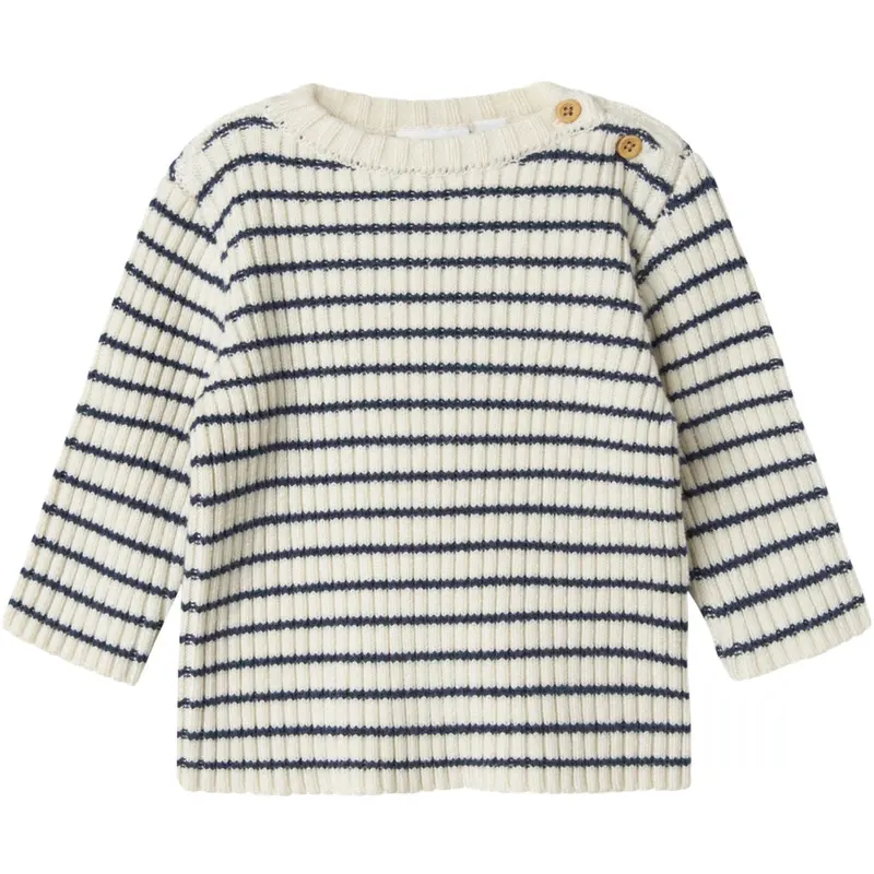 Name It Insignia Blue Cloud Dancer Nbmostripe Ls Knit 1