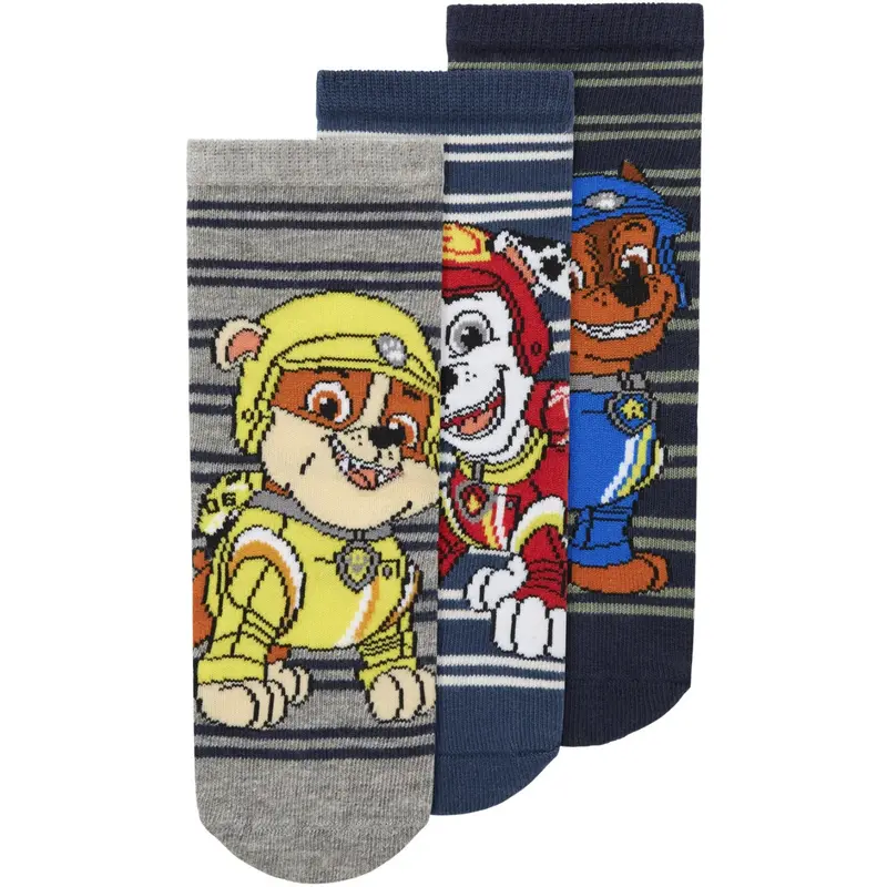 Name It Insignia Blue Nmmsommer Paw 3-Pack Socks Cplg 1