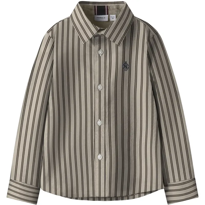 Name It Island Fossil Thin Stripe - Delicioso Nmmrekid Shirt 1
