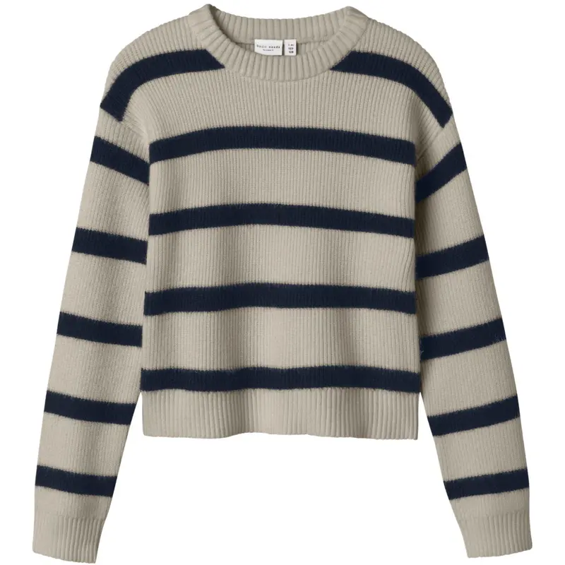 Name It Island Fossil W. Navy Blazer Stripes Nkfvnilla Ls Sh Knit 1