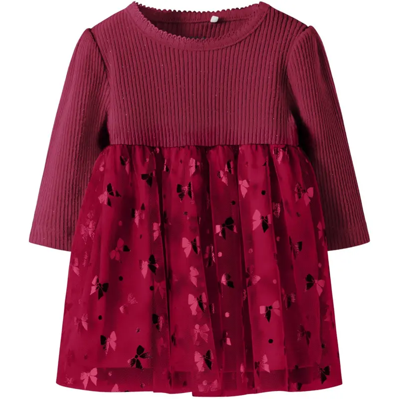 Name It Jester Red Nbfrosally Ls Dress 1