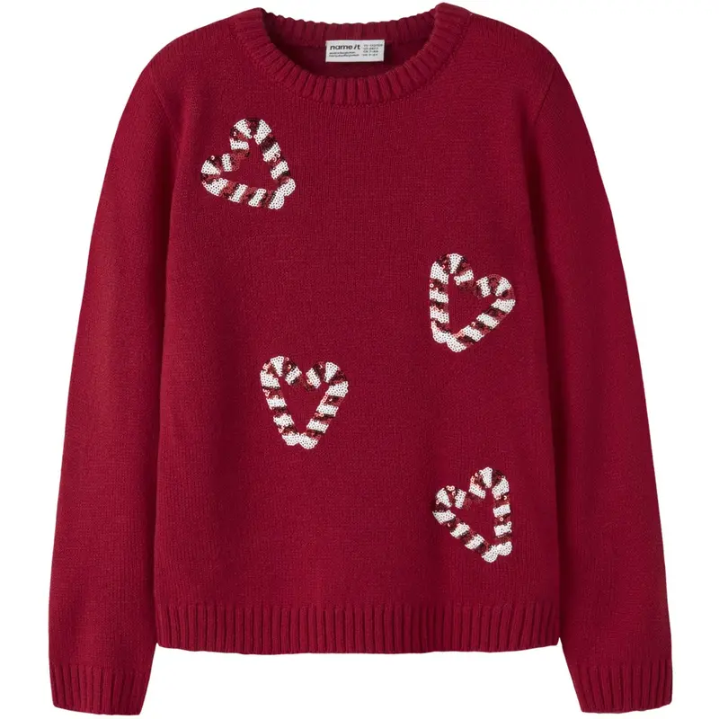 Name It Jester Red Nkfrajul Ls Loose Knit 1