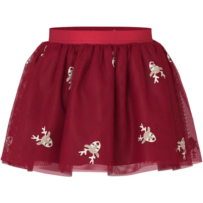Name It Jester Red Reindeer Nmfveross Tulle Skirt 1
