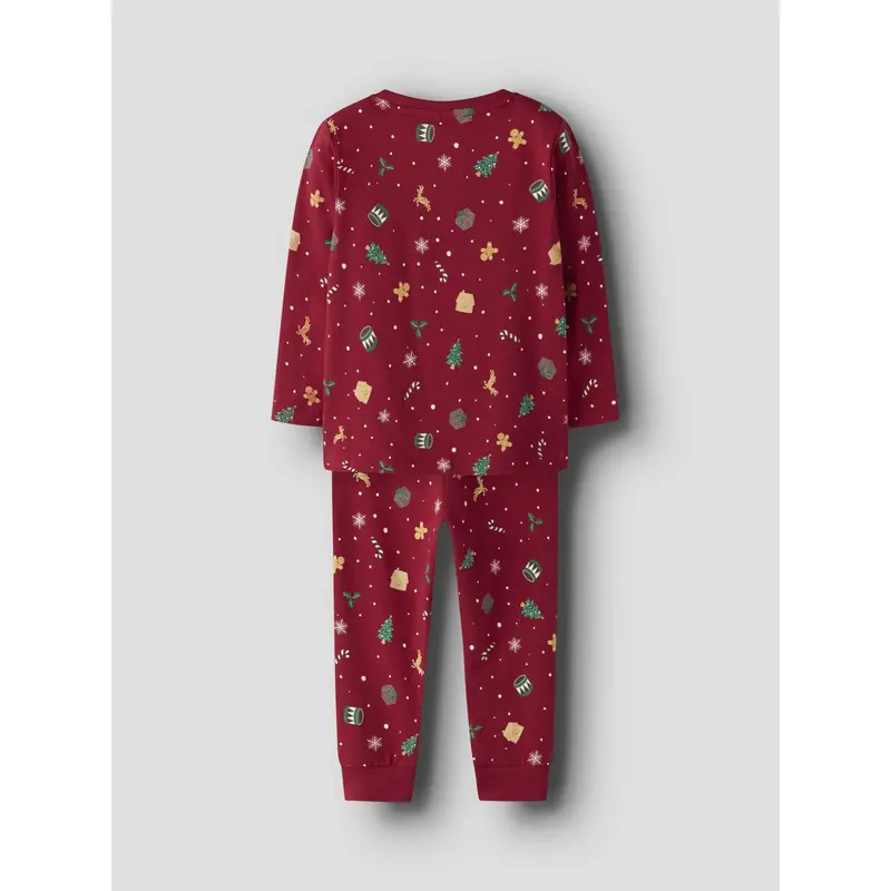 Name It Jester Red Xmas Aop Red Nmnvismas Ls Nightset 4