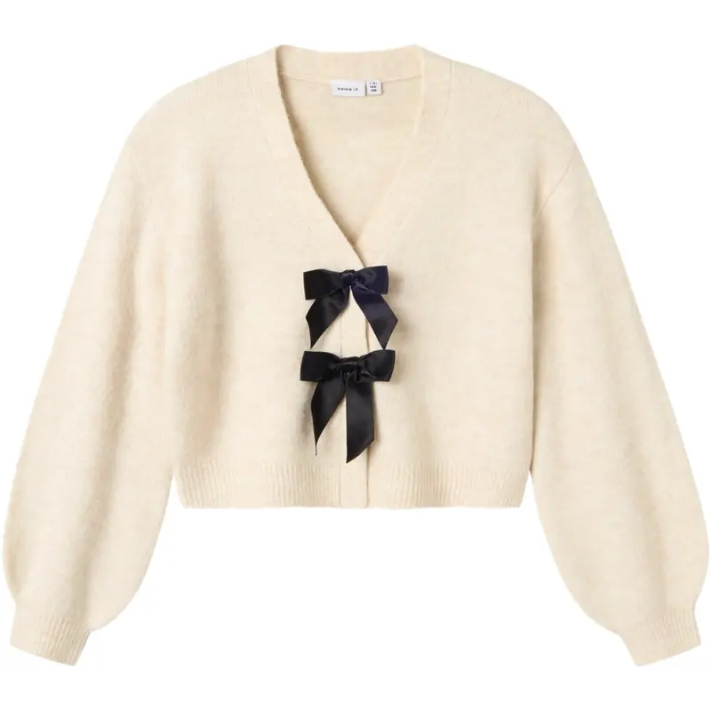 Name It Jet Stream Black Bow Nkfrina Ls Knit Card 1