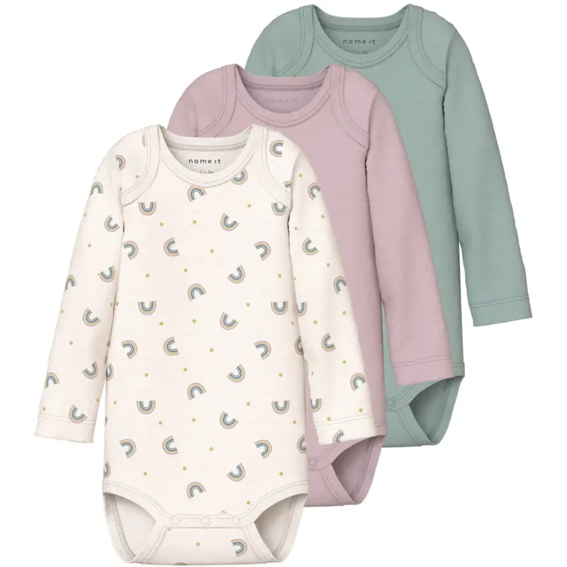 Name It Jet Stream Nbfbody 3P Ls Jet Rainbow Noos 1