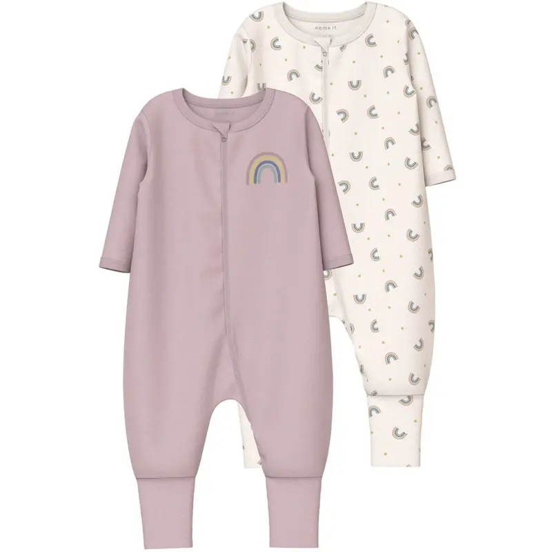 Name It Jet Stream Nbfnightsuit 2P Zip Ff Jet Rainbow Noos 1