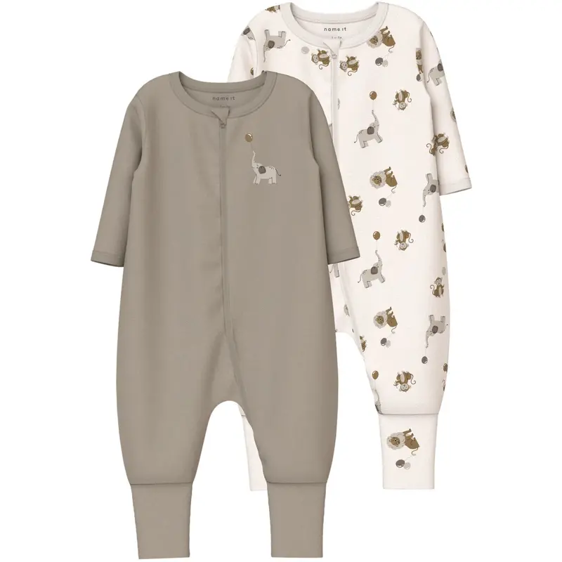 Name It Jet Stream Nbnnightsuit 2P Zip Ff Animal Noos 1