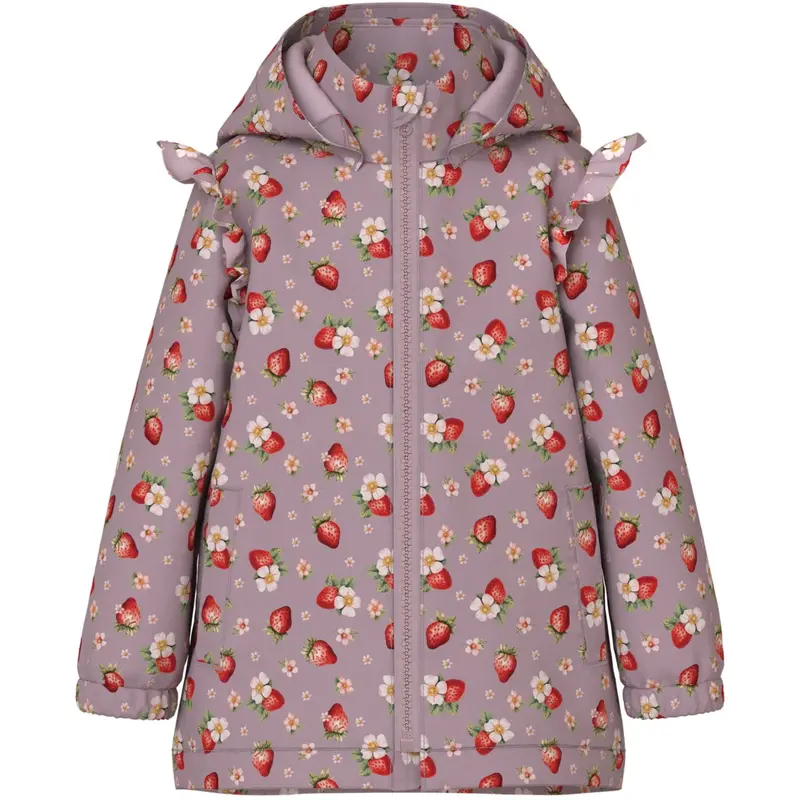 Name It Keepsake Lilac 1 Strawberry Nmfmaxi Jacket Li Frill Aop 1