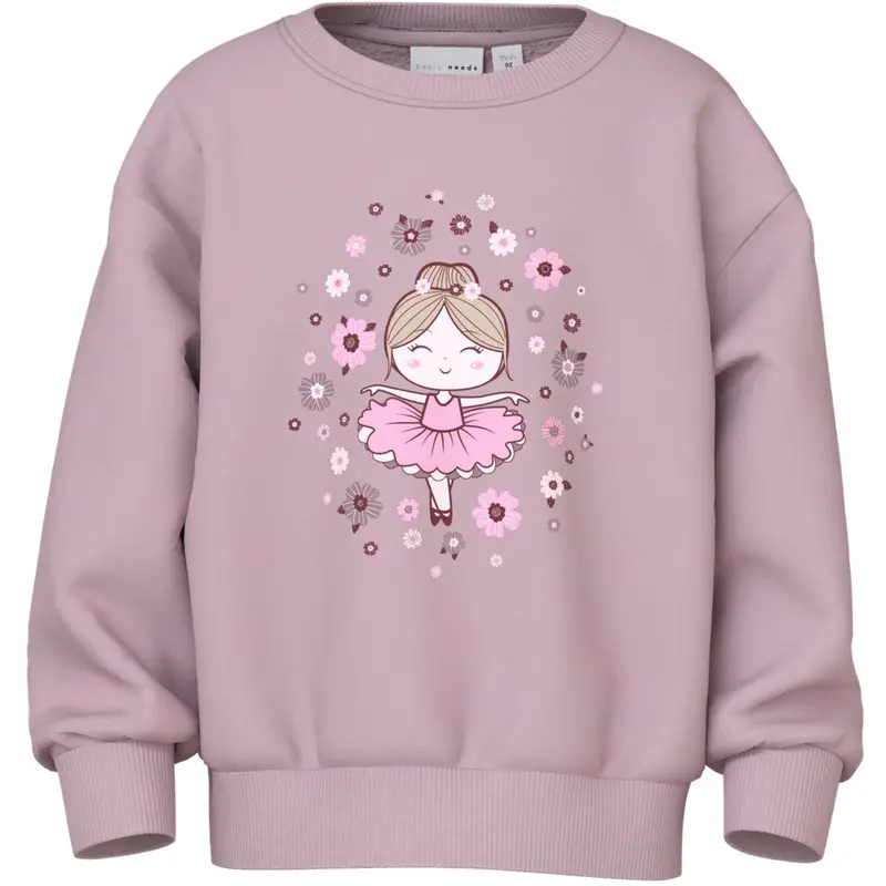 Name It Keepsake Lilac Dancer Nmfviloui Ls Rlx Sweat Bru 1