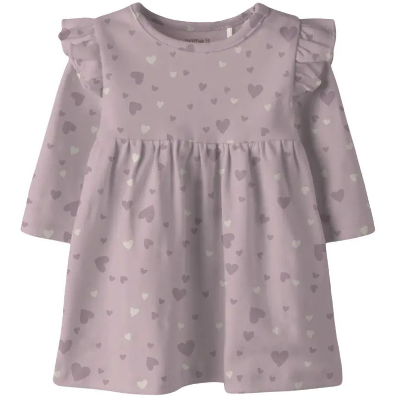 Name It Keepsake Lilac Nbfbheart Ls Dress 1