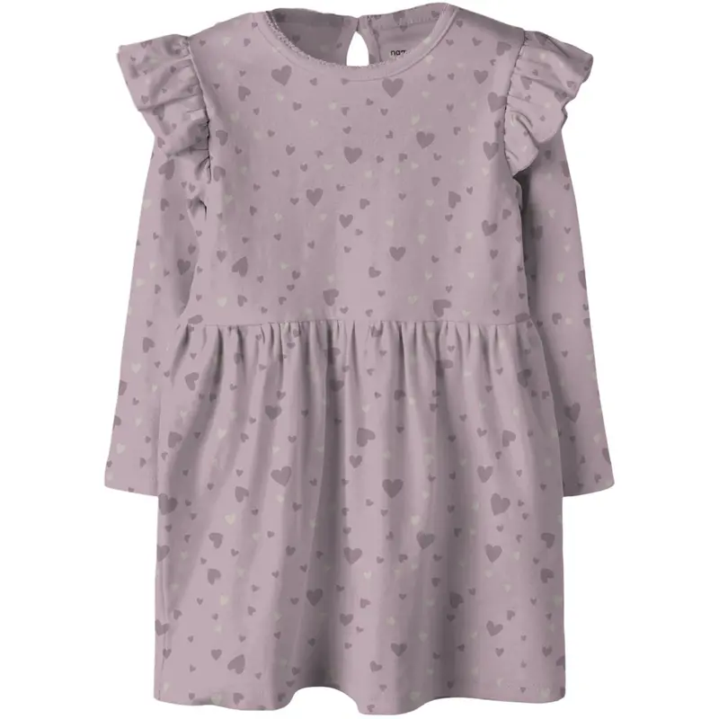 Name It Keepsake Lilac Nmfbheart Ls Dress 1
