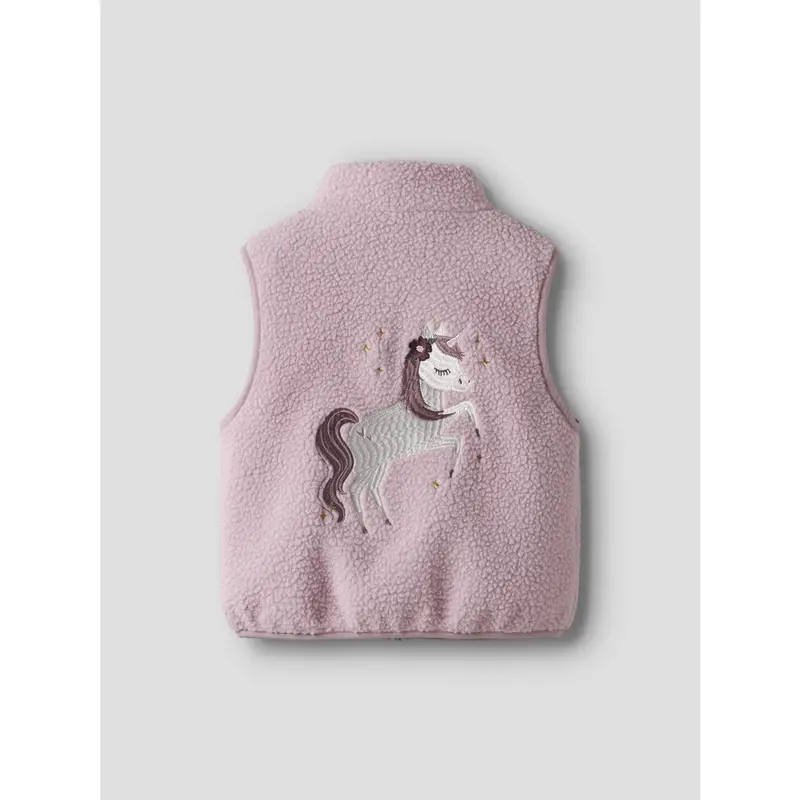 Name It Keepsake Lilac Nmfmall Sherpa Vest 4