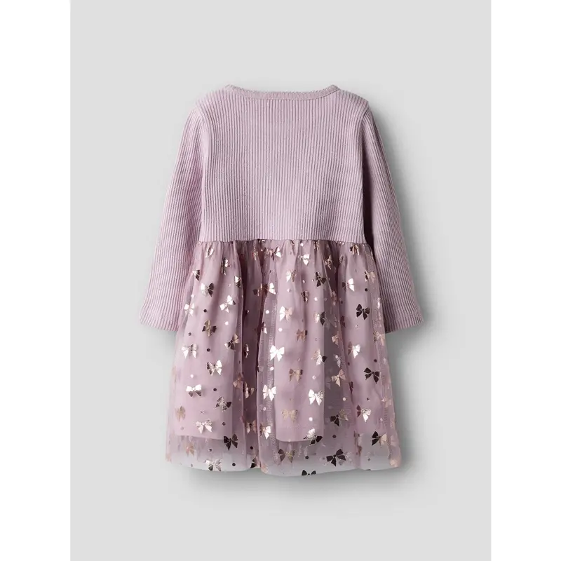 Name It Keepsake Lilac Nmfrosally Ls Dress 2