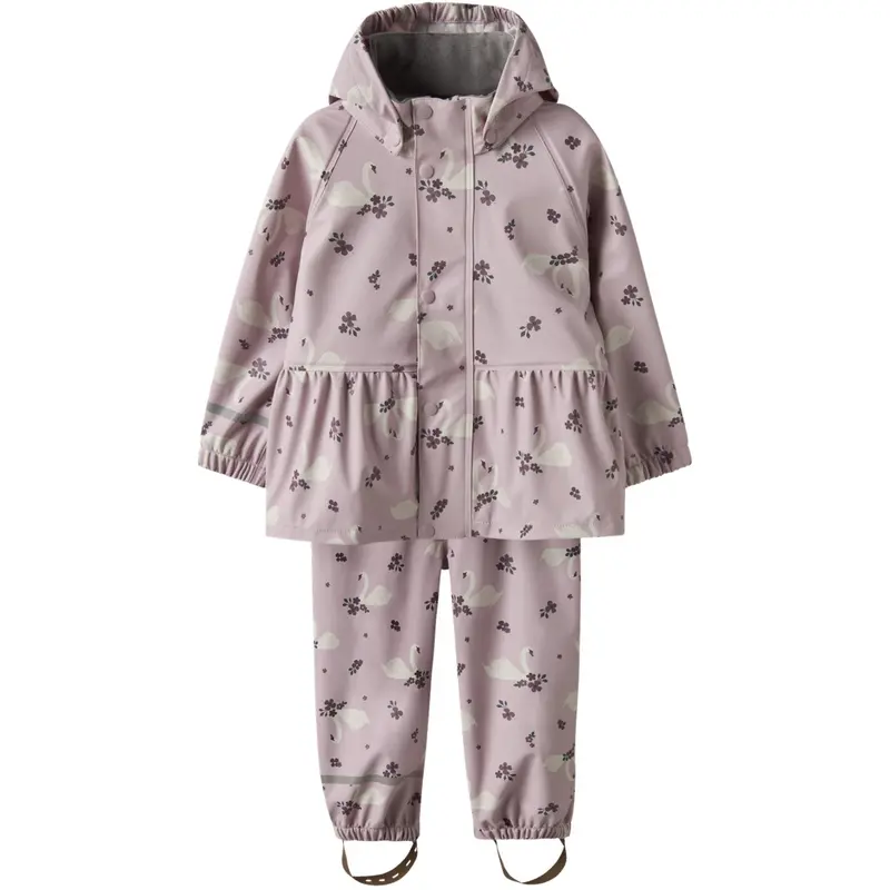 Name It Keepsake Lilac Swan Nmfdry10 Rain Set Aop Fo 1