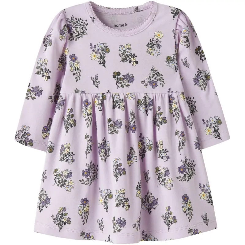 Name It Lavender Fog Nbfdoritta Ls Dress 1