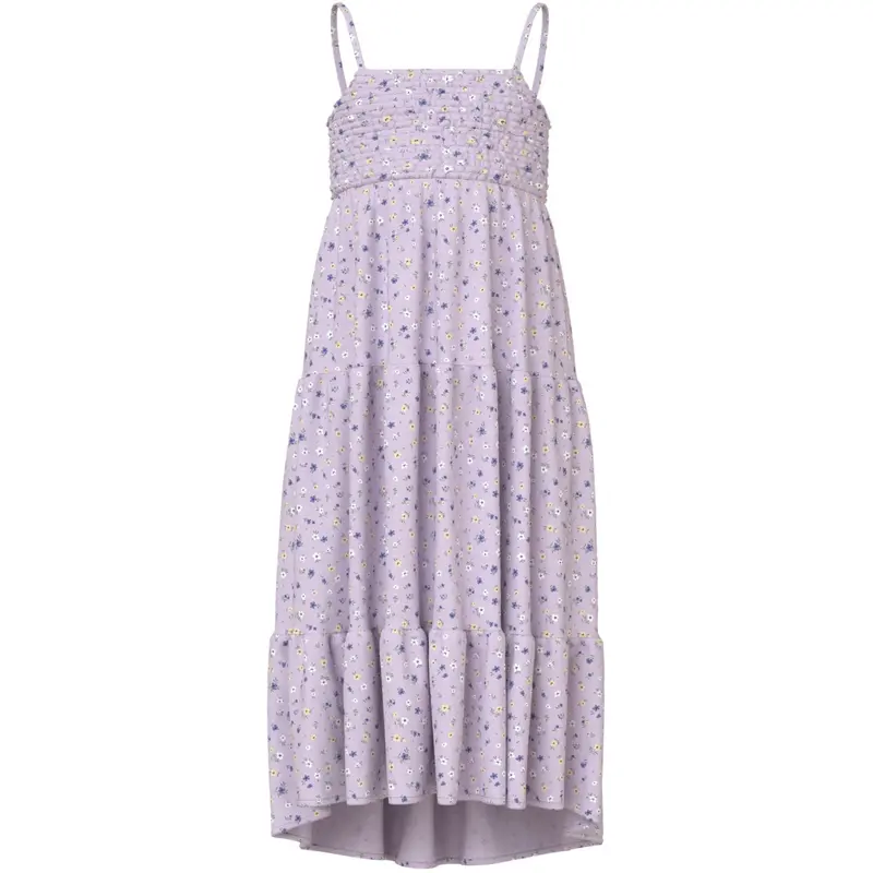 Name It Lavender Fog Small Floral Nkfvinaya Strap Maxi Dress 1
