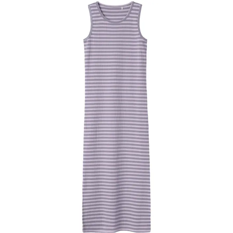 Name It Lavender Fog W. Lavender Gray Nkfsuraja Xsl Sl Maxi Dress Noos 1