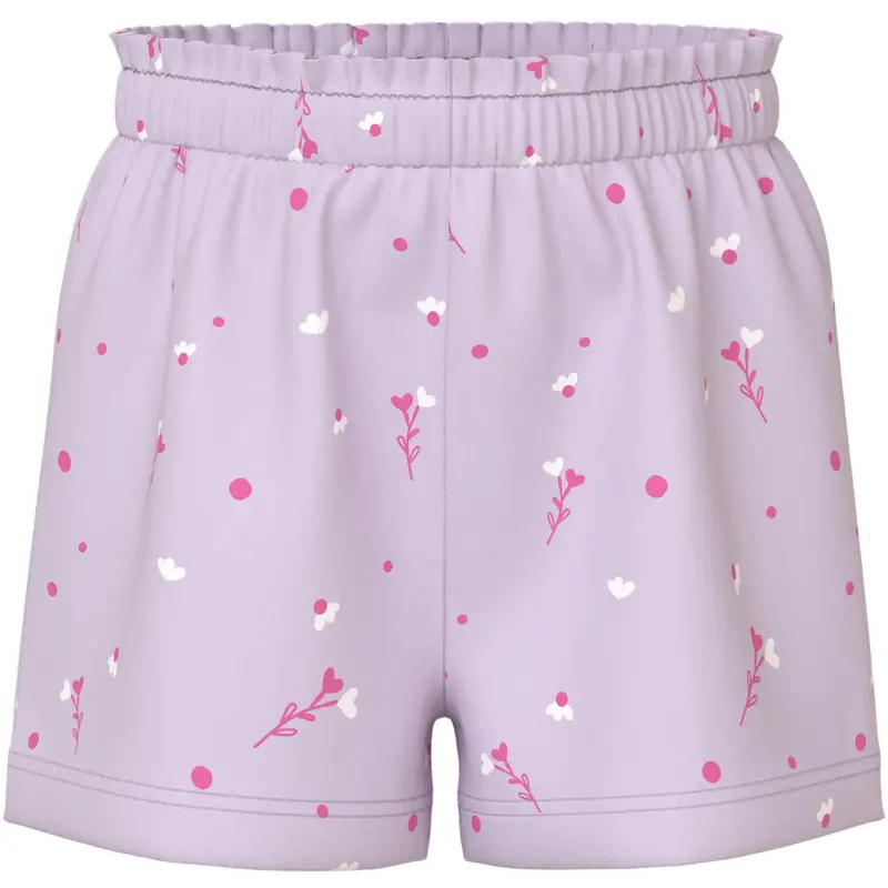 Name It Lavender Fog White Florals Nmfvilinse Shorts 1