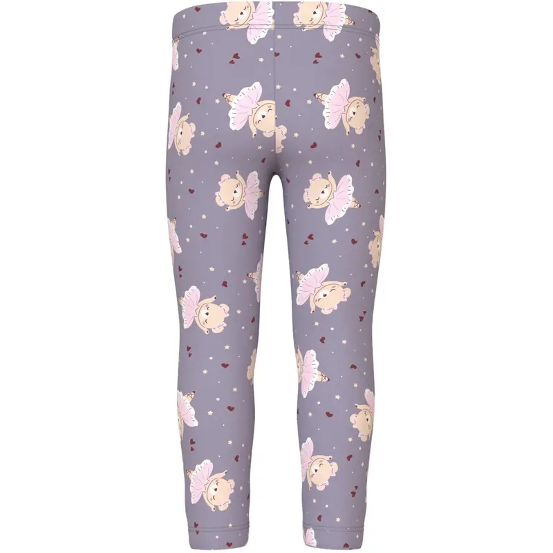 Name It Lavender Gray Ballerina Bear Nmfdavina Aop Swe Leggings Bru 2