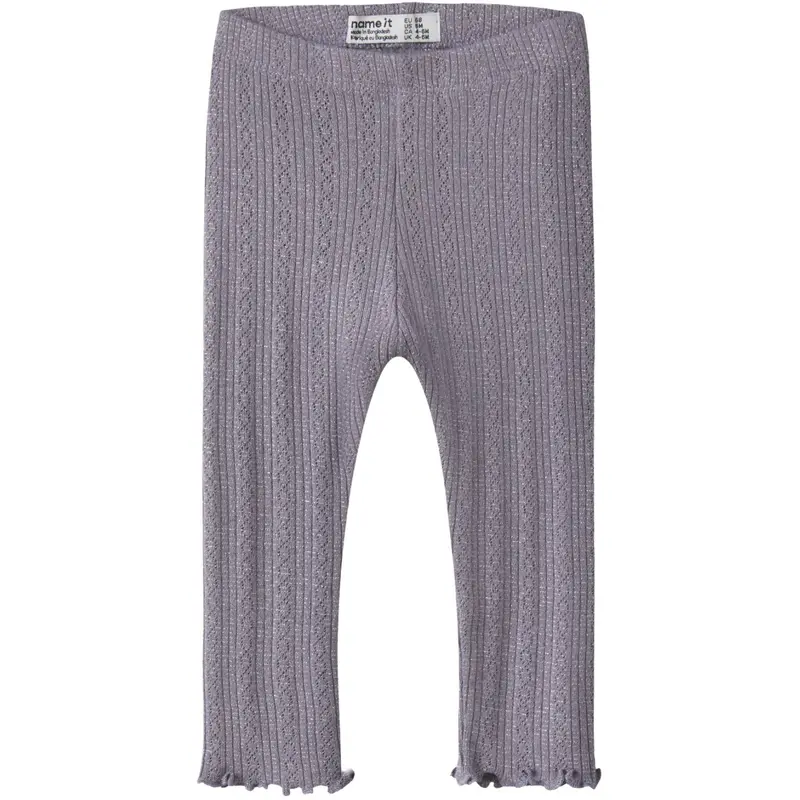 Name It Lavender Gray Melange Nbfblitta Leggings 1