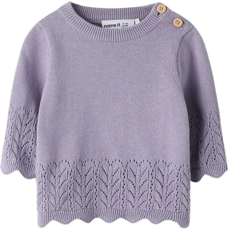 Name It Lavender Gray Nbfbrit Ls Knit 1
