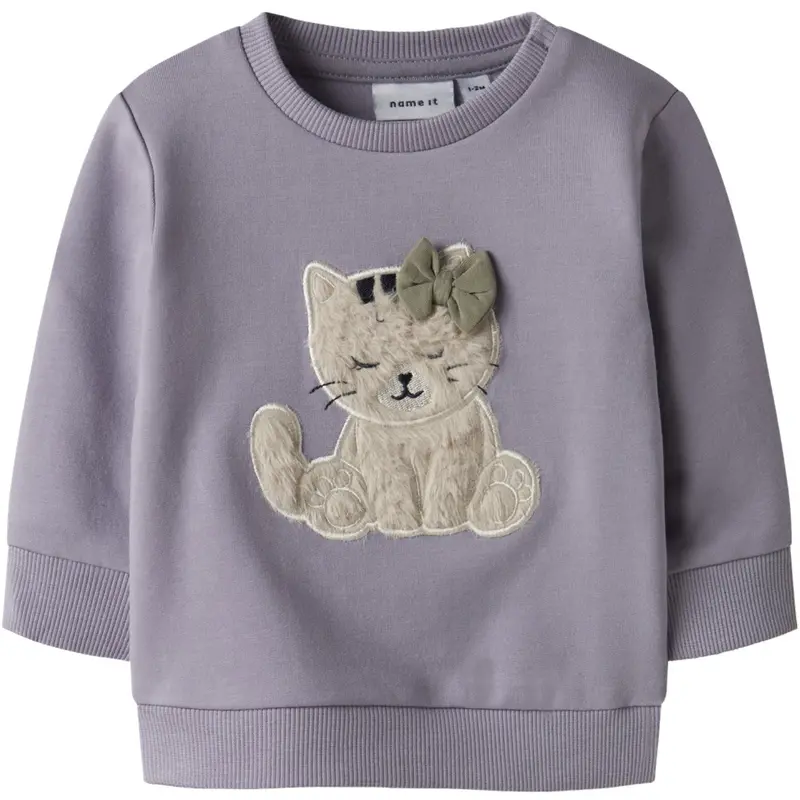 Name It Lavender Gray Nbftacathy Ls Sweat Bru 1