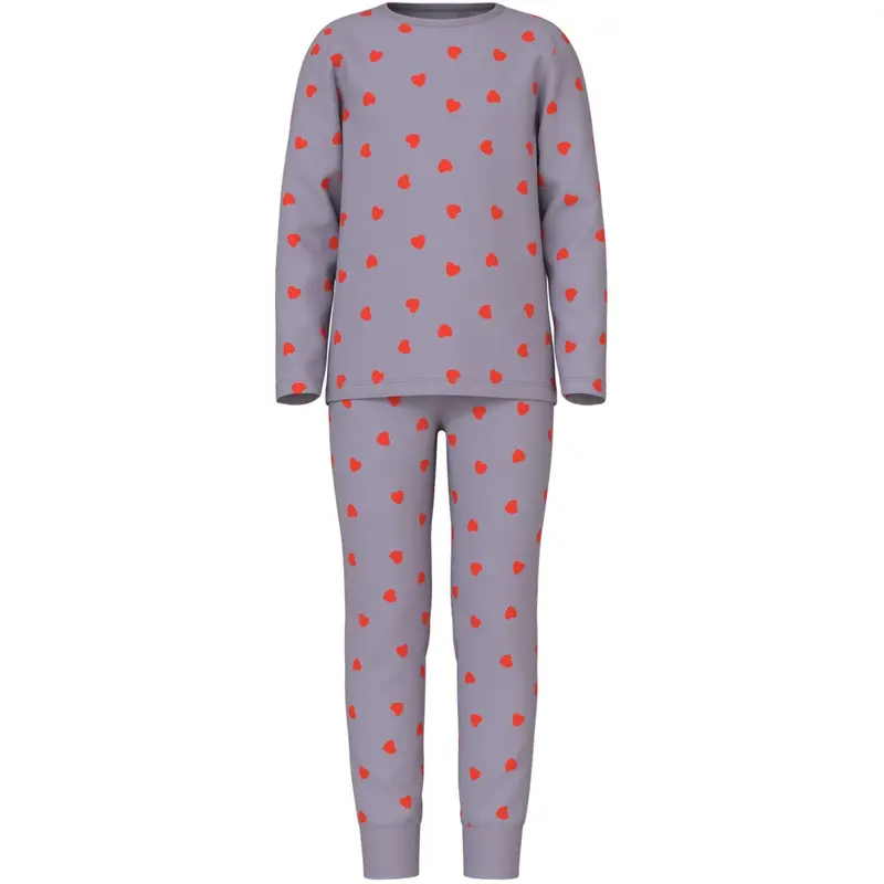 Name It Lavender Gray Nkfnightset Lavender Hearts Noos 1