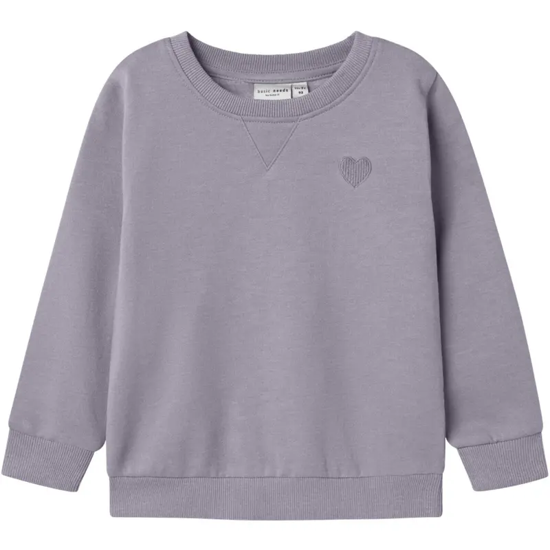 Name It Lavender Gray Nmfvima Ls Sweat Bru Noos 1