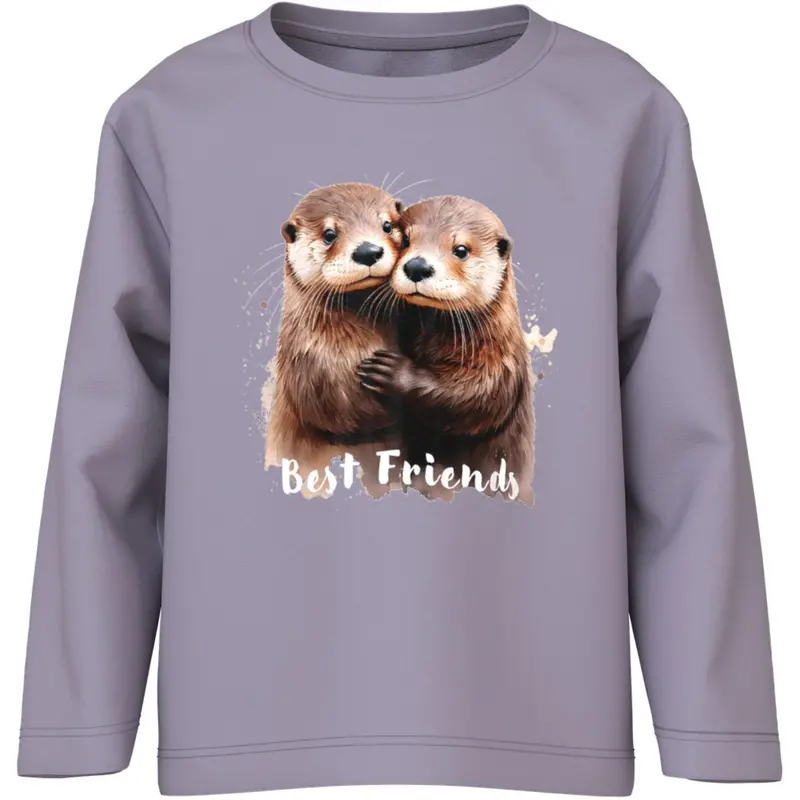 Name It Lavender Gray Otter Friends Nmfvotea Ls Nreg Top 1