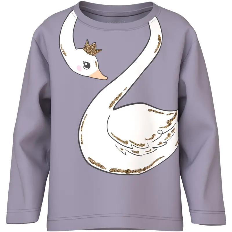 Name It Lavender Gray Swan Princess Nmfvaliane Ls Nreg Top 1