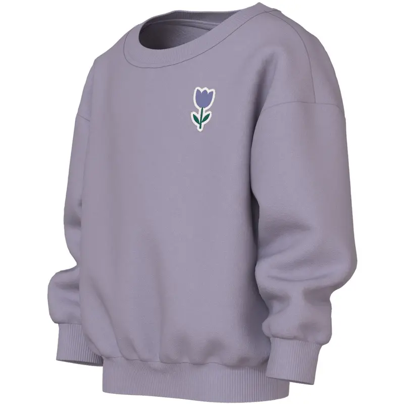 Name It Lavender Gray Tulip Nmfvallene Ls Rlx Sweat Bru 2