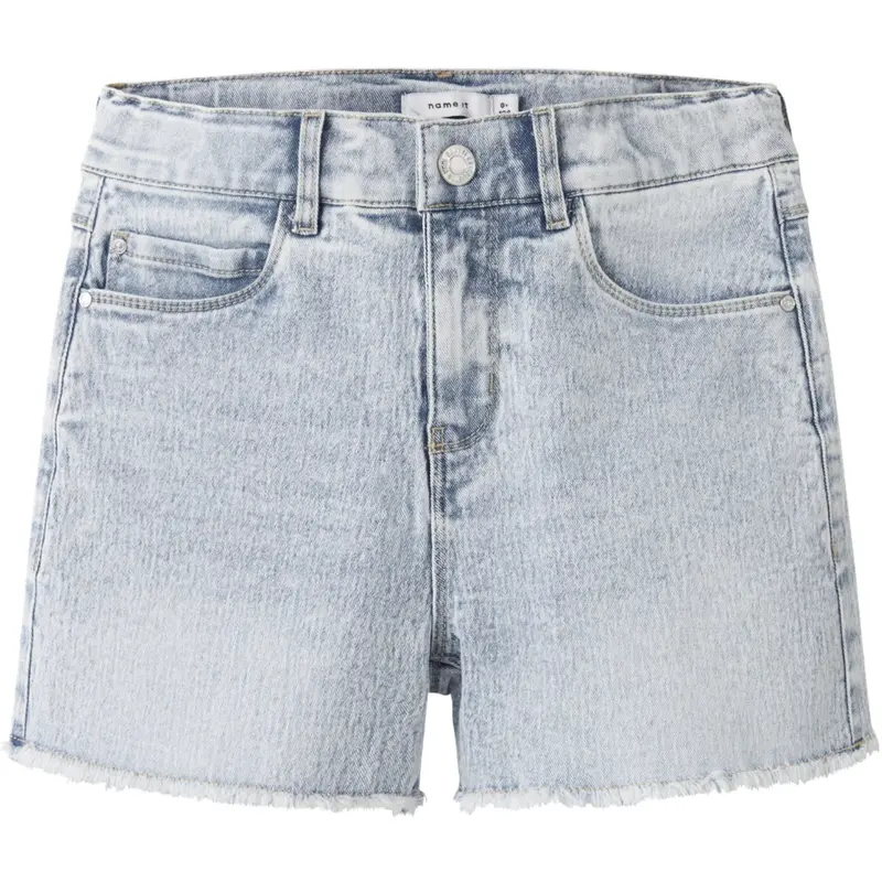 Name It Light Blue Bleached Denim Nkfrose Hw Mom Dnm Shorts 8222-Ya Noos 1