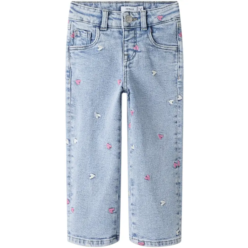 Name It Light Blue Bleached Denim Nmfrose Wide Emb Jeans 2633-Fr Noos 1